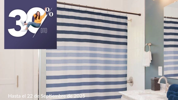 30% de descuento en todas las cortinas para baño