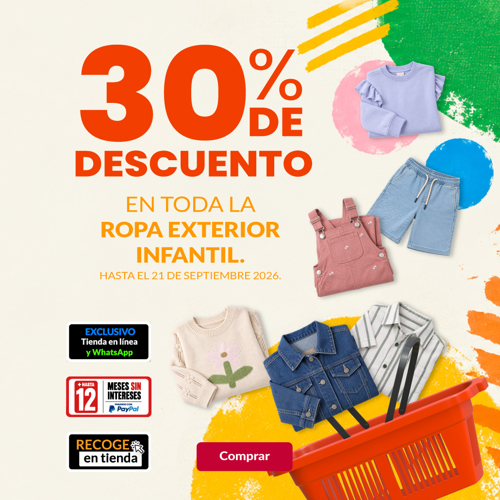 30% de descuento en toda la ropa exterior infantil
