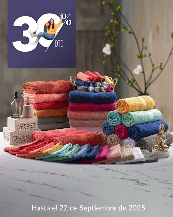 30% de descuento en todas las toallas