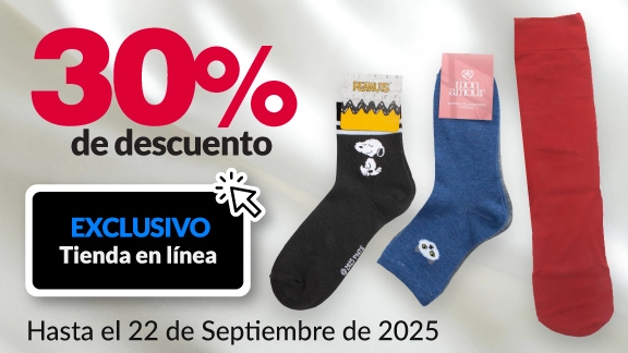 30% de descuento en toda la calcetería