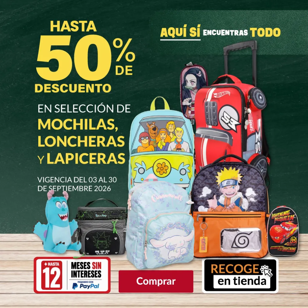 Hasta 50% de descuento en productos seleccionados del departamento de papelería.