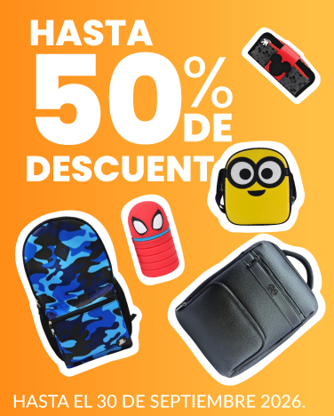Hasta 50% de descuento En selección de mochilas, loncheras y lapiceras