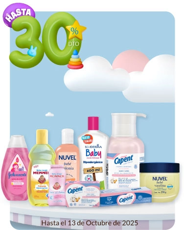 Hasta 30% de descuento en todo para el cuidado de tu bebé