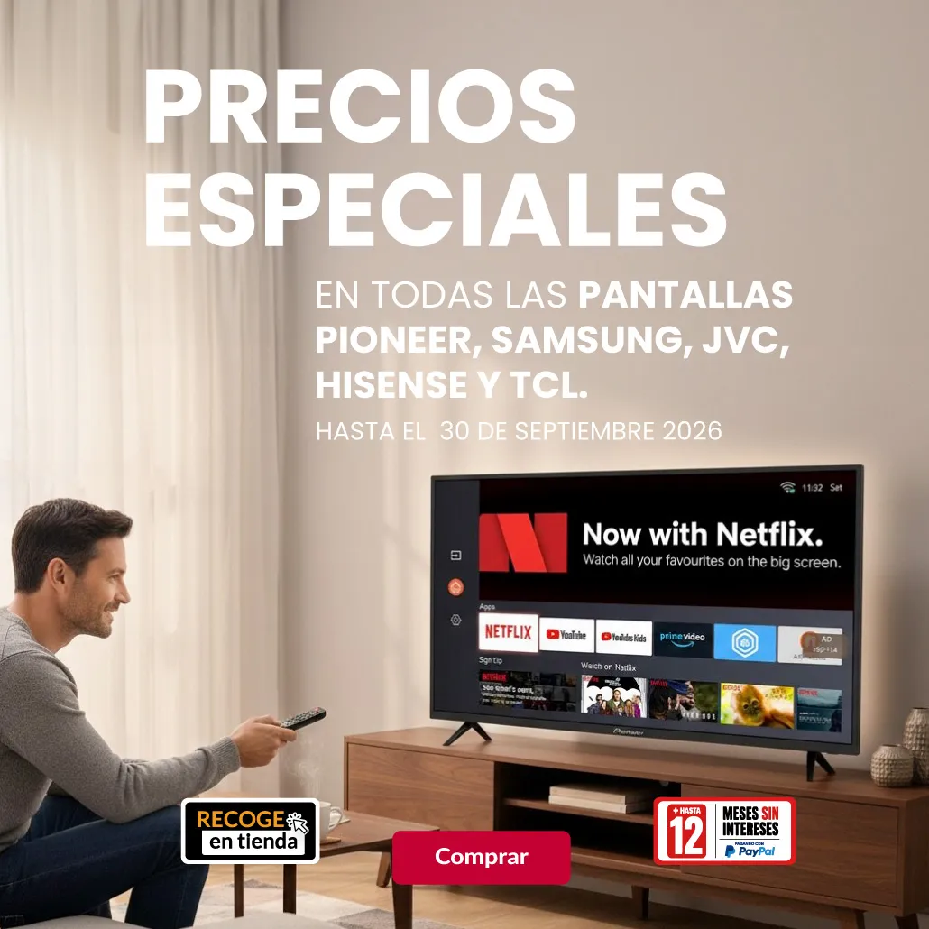 Precios especiales en todas las pantallas pioneer, samsung, jvc, hisense y tcl.