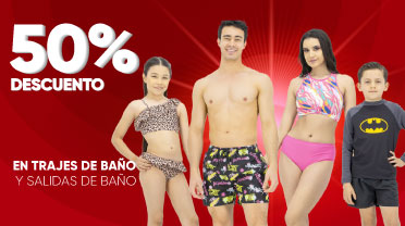 30% de descuento en trajes de baño y salida de baño. 