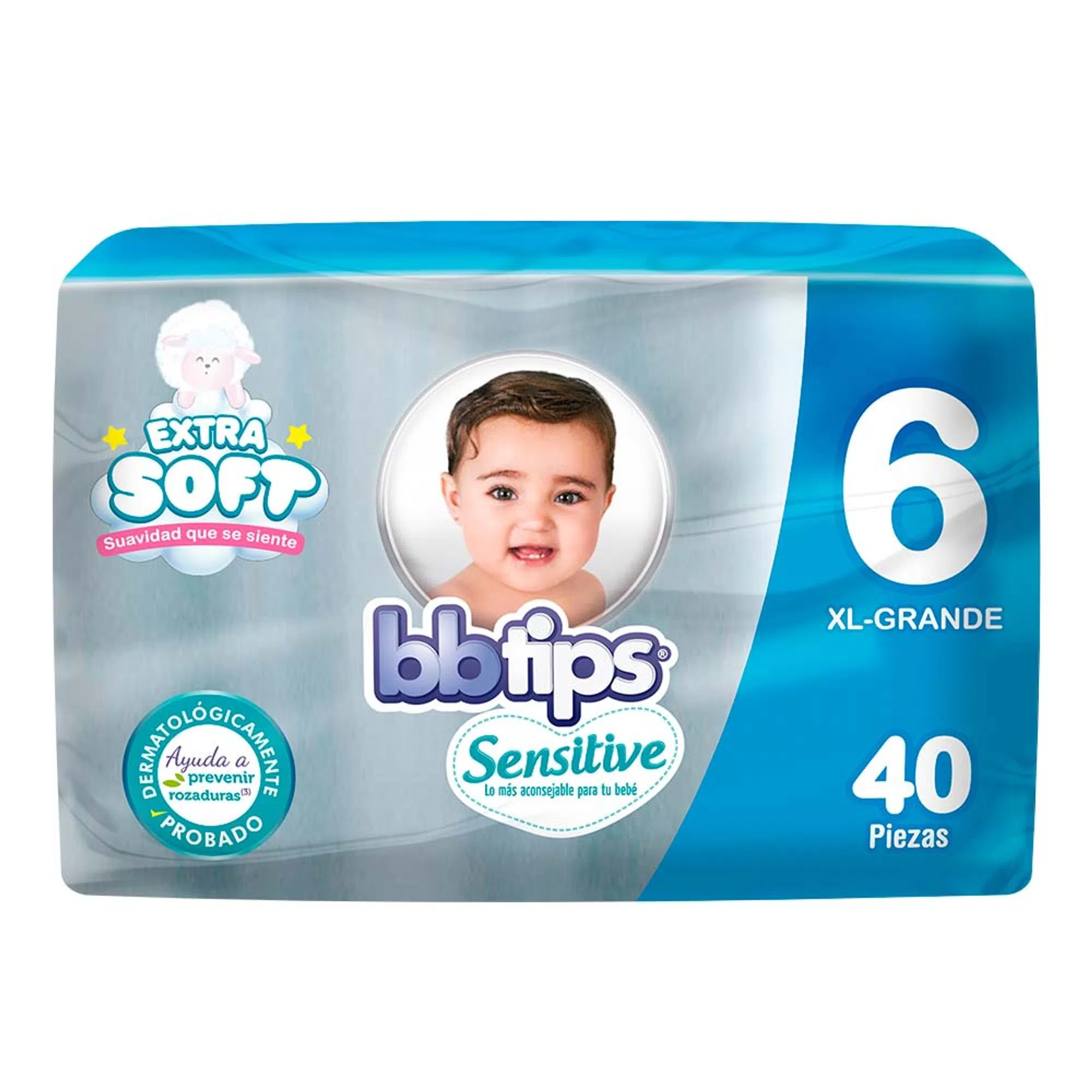 Pañales Bebé Bbtips Sensitive Etapa 6 XL-Grande 40 Piezas | DelSol
