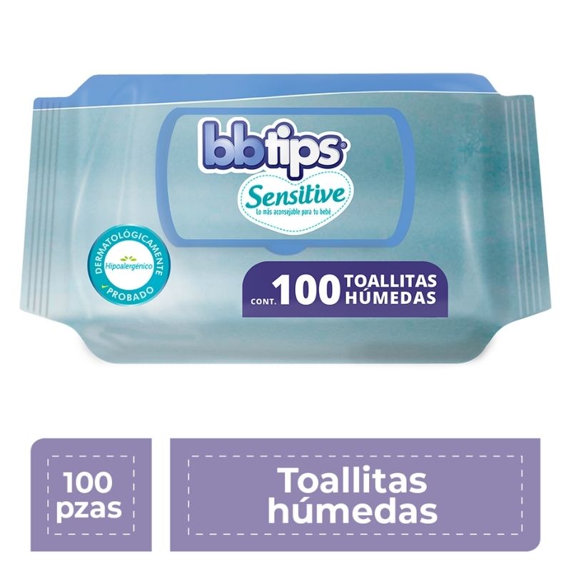 Toallitas Húmedas BBTips Sensitive 100 Piezas
