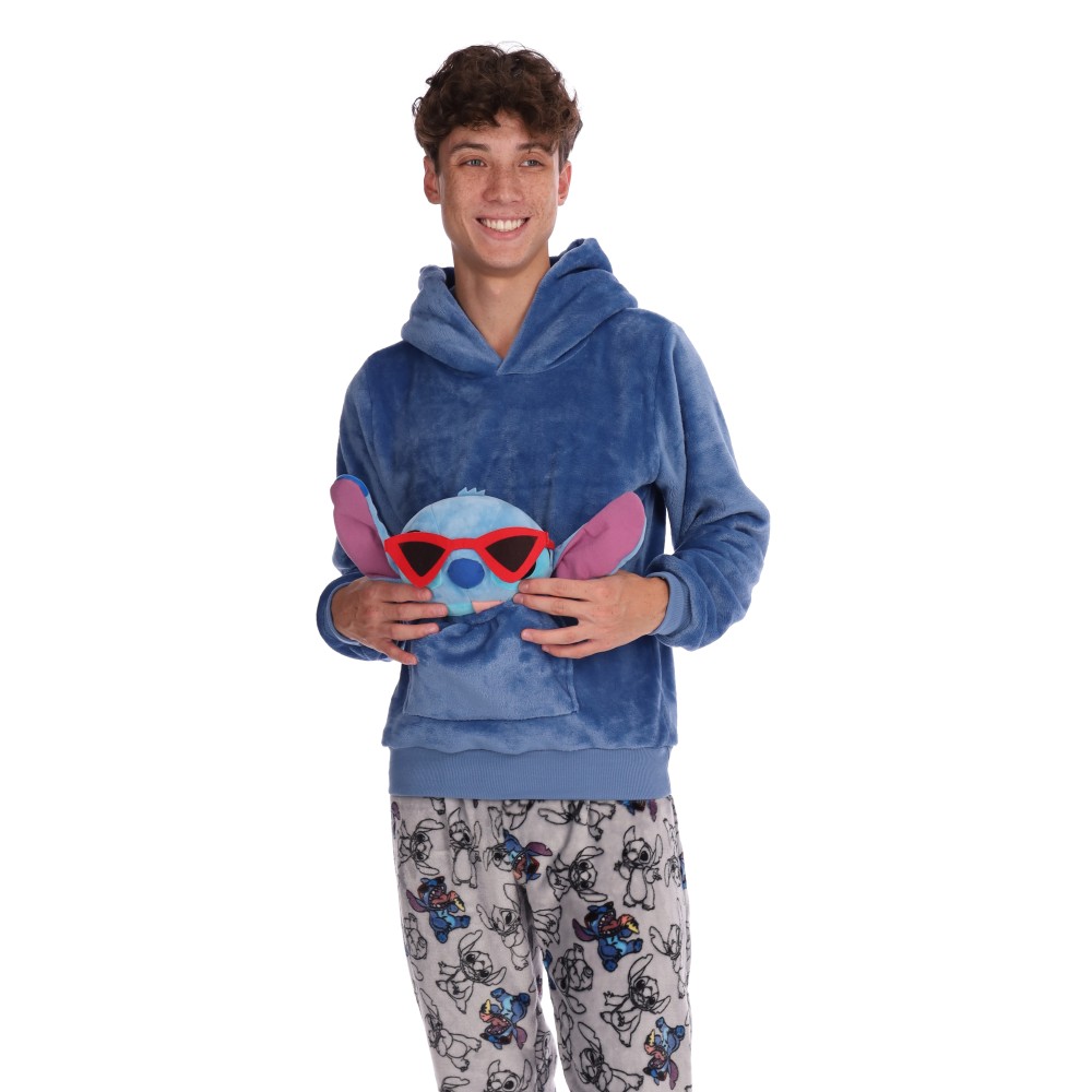 Pijama Disney Hombre Juvenil Con Peluche Stitch