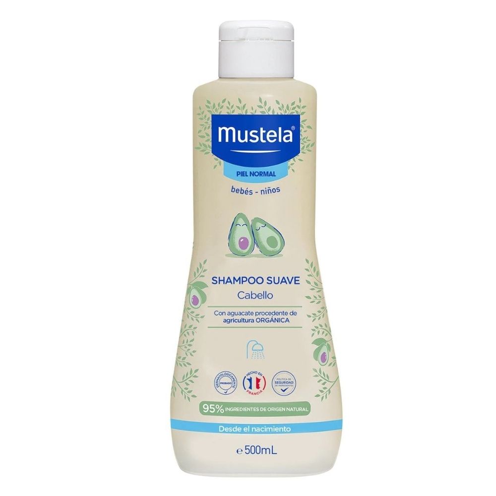 Shampoo Suave Con Aguacate Para Bebés De Mustela 500 Ml