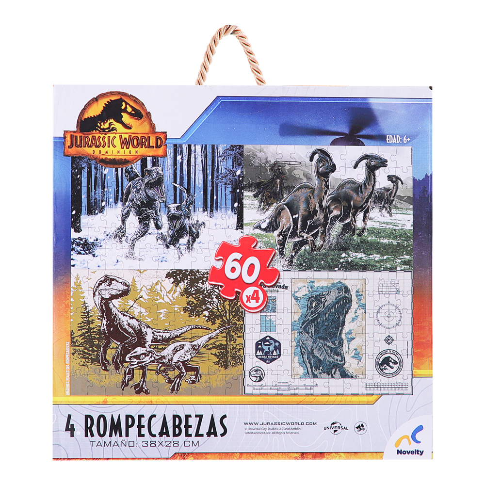 Rompecabezas 4 en 1 Novelty Jurassic World Dominion 240 Piezas | DelSol