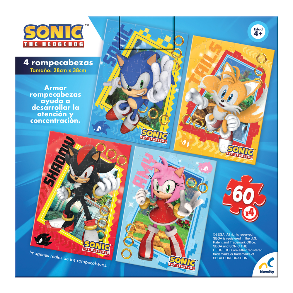 Rompecabezas 4 en 1 Novelty Sonic 240 Piezas | DelSol