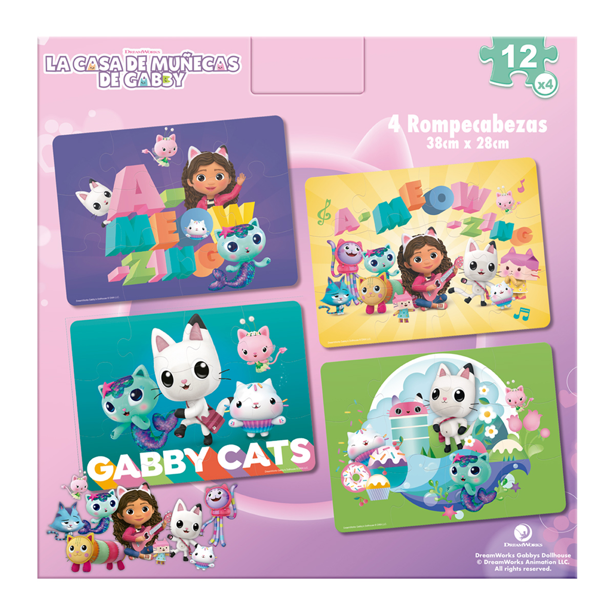 Rompecabezas 4 en 1 Novelty Gabby's Dollhouse 48 Piezas | DelSol