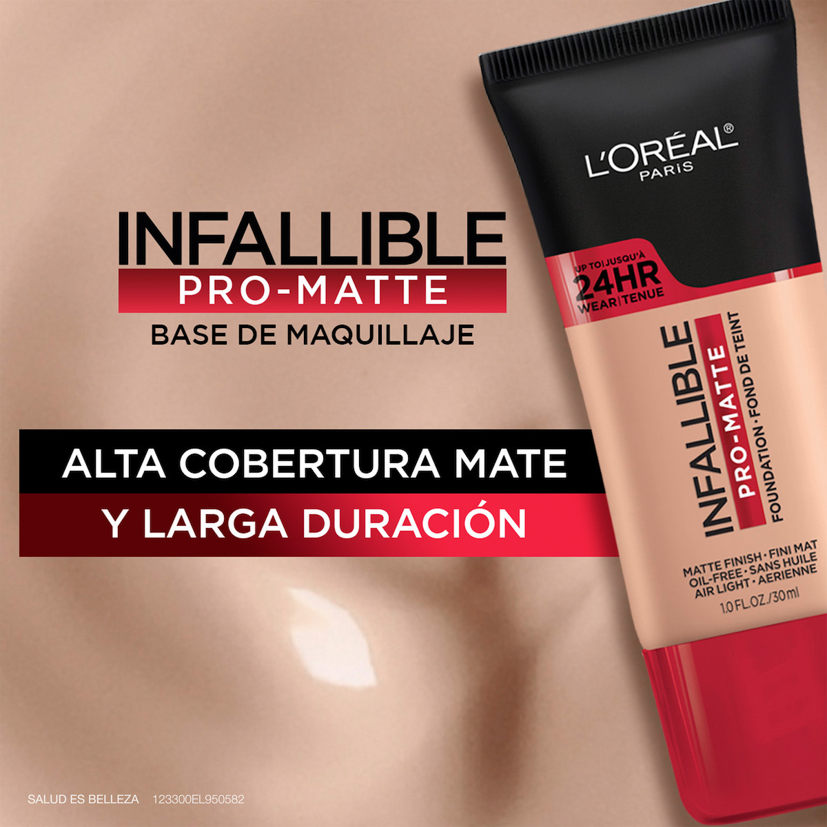 Base de maquillaje L'Oréal Infallible pro-matte 102 shell beige 30 ml