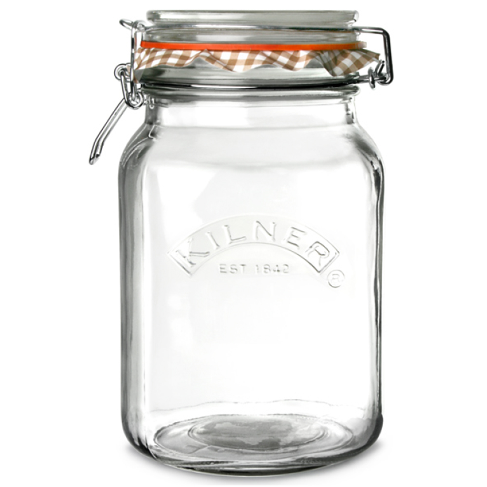 Caramelo frijol frasco de vidrio de contenedores con el clip de la