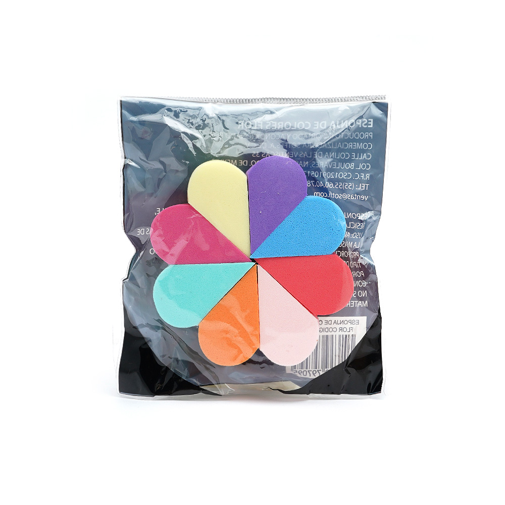 Set de esponjas Aplicadoras de Maquillaje en forma de Gota Multicolor Belly  8 piezas | DelSol