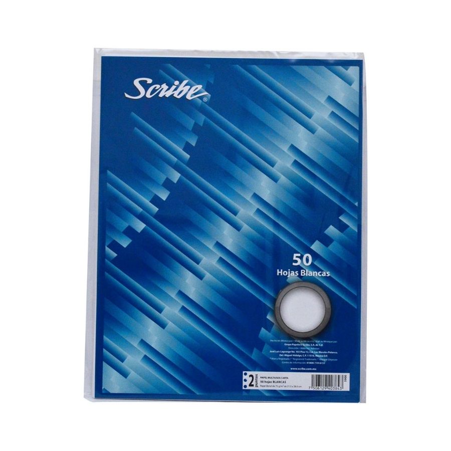 Hojas Blancas Scribe Tamaño Carta 50 Hojas DelSol