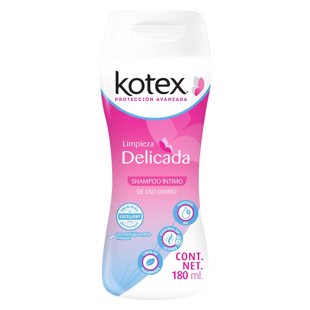 Shampoo Íntimo Kotex Limpieza Delicada 180 ml | DelSol