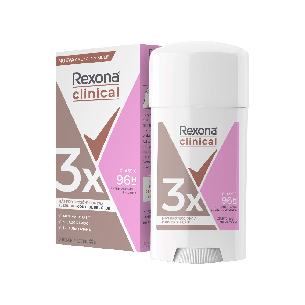 Rexona Barra Antitranspirante Clinical Mujer Classic 48G