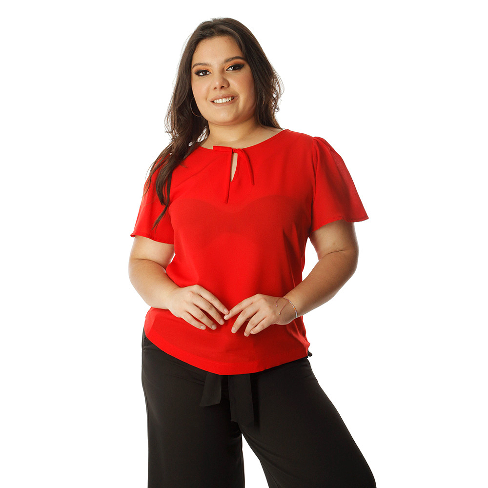 Cuerpo Excelente Recepción Blusa Mujer Zara Escote Amarre En Pecho Red Sky | DelSol