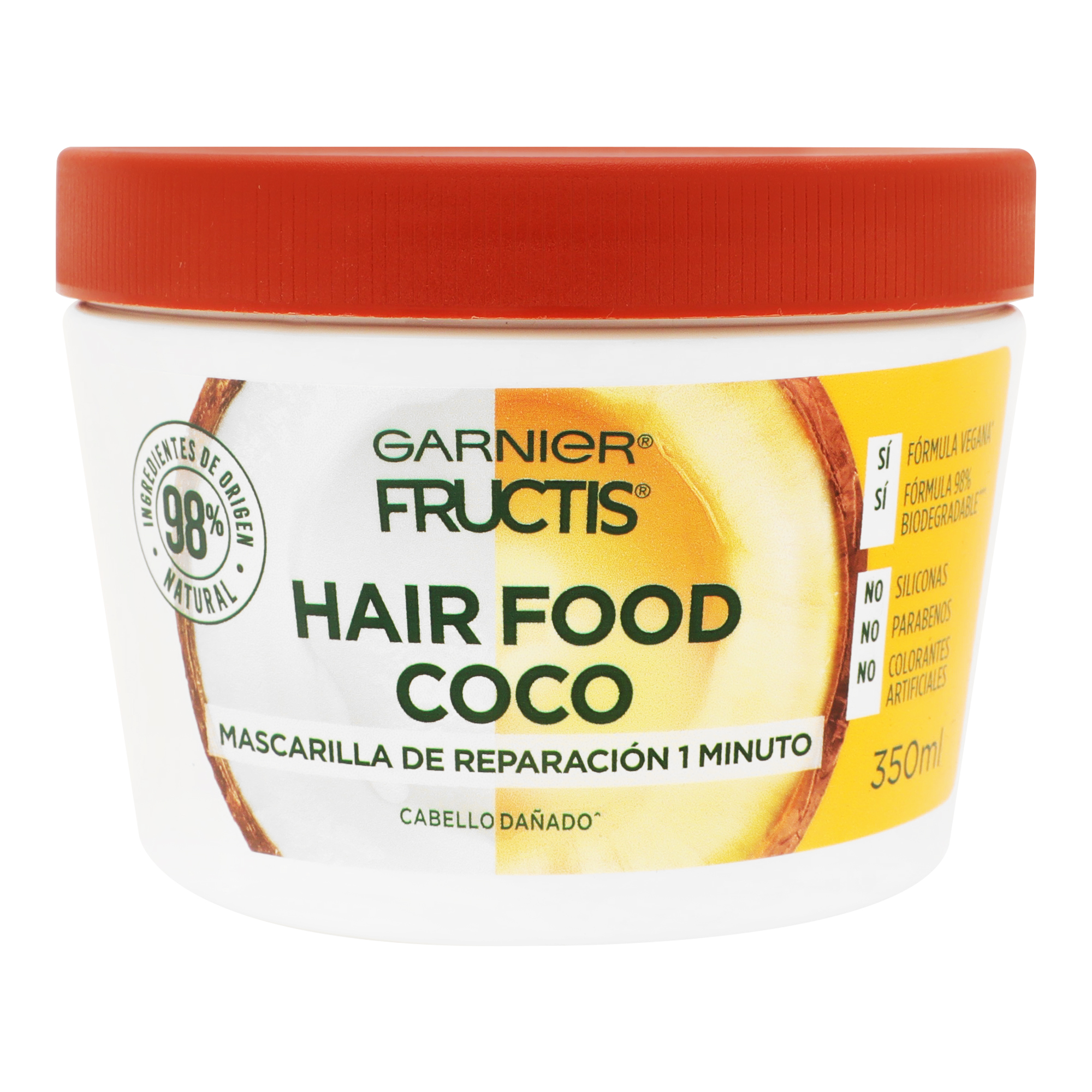 Cerebro inicial innovación Mascarilla Garnier Fructis Hair Food Coco 350 ml | DelSol