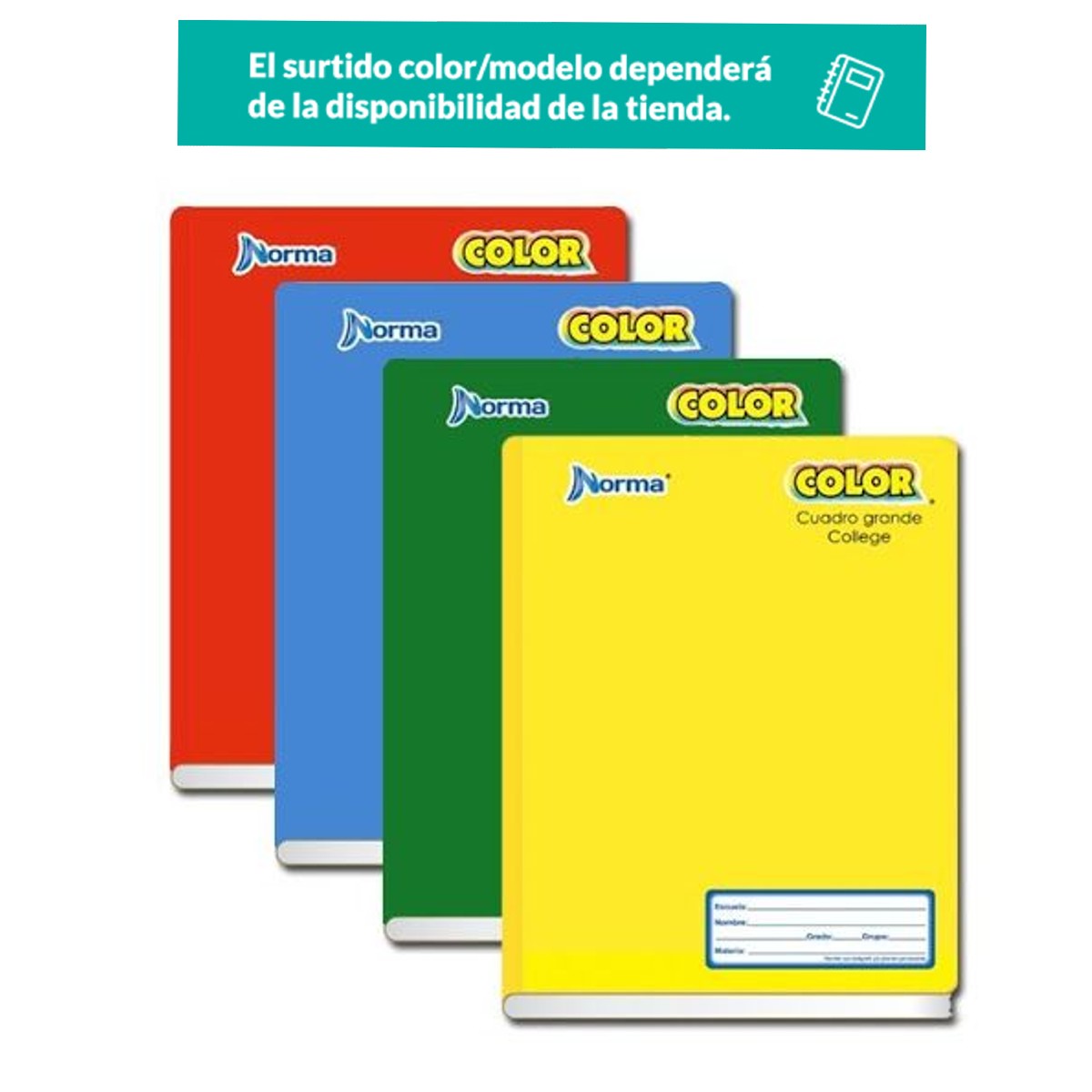 Admisión Recuerdo Anuncio Cuaderno Profesional Norma Color Raya 100 Hojas | DelSol