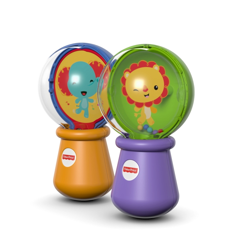 Maracas diversión y música de juguete de Fisher-Price, conjunto de 2 maracas  para bebés de más de 3 meses, colores llamativos, HMF34