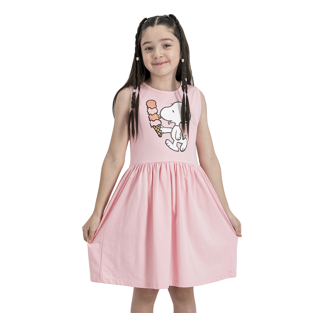 Vestido Peanuts Niña Diseño Snoopy Con Helado | DelSol