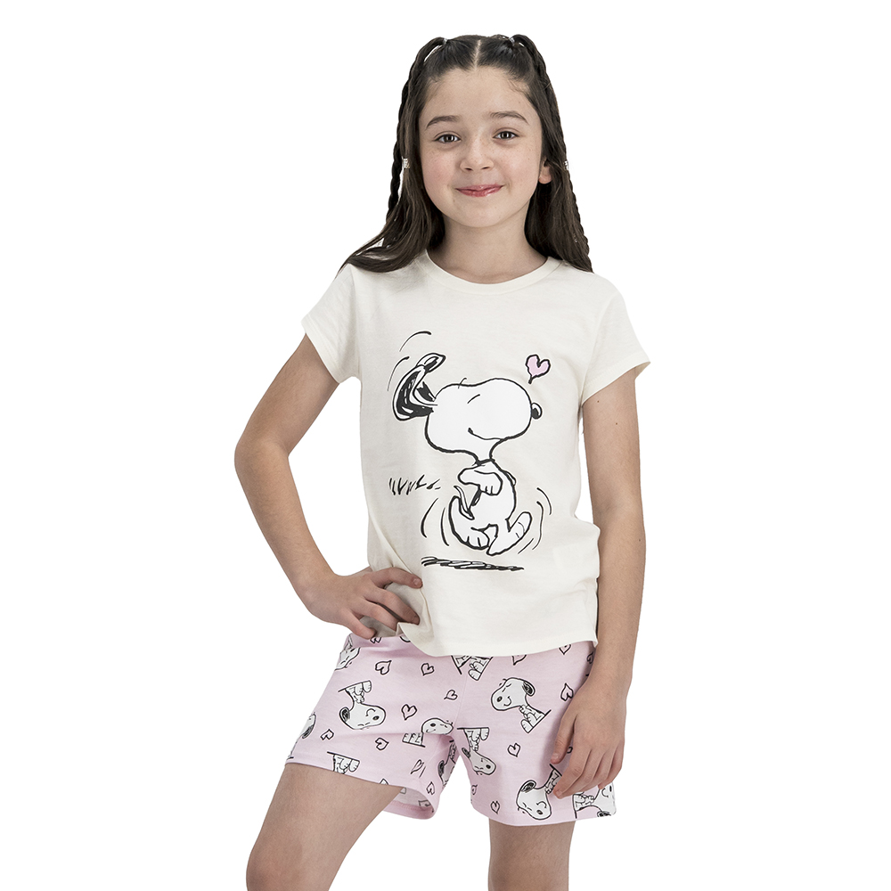 Pijama Peanuts Niña Snoopy Con Corazones | DelSol