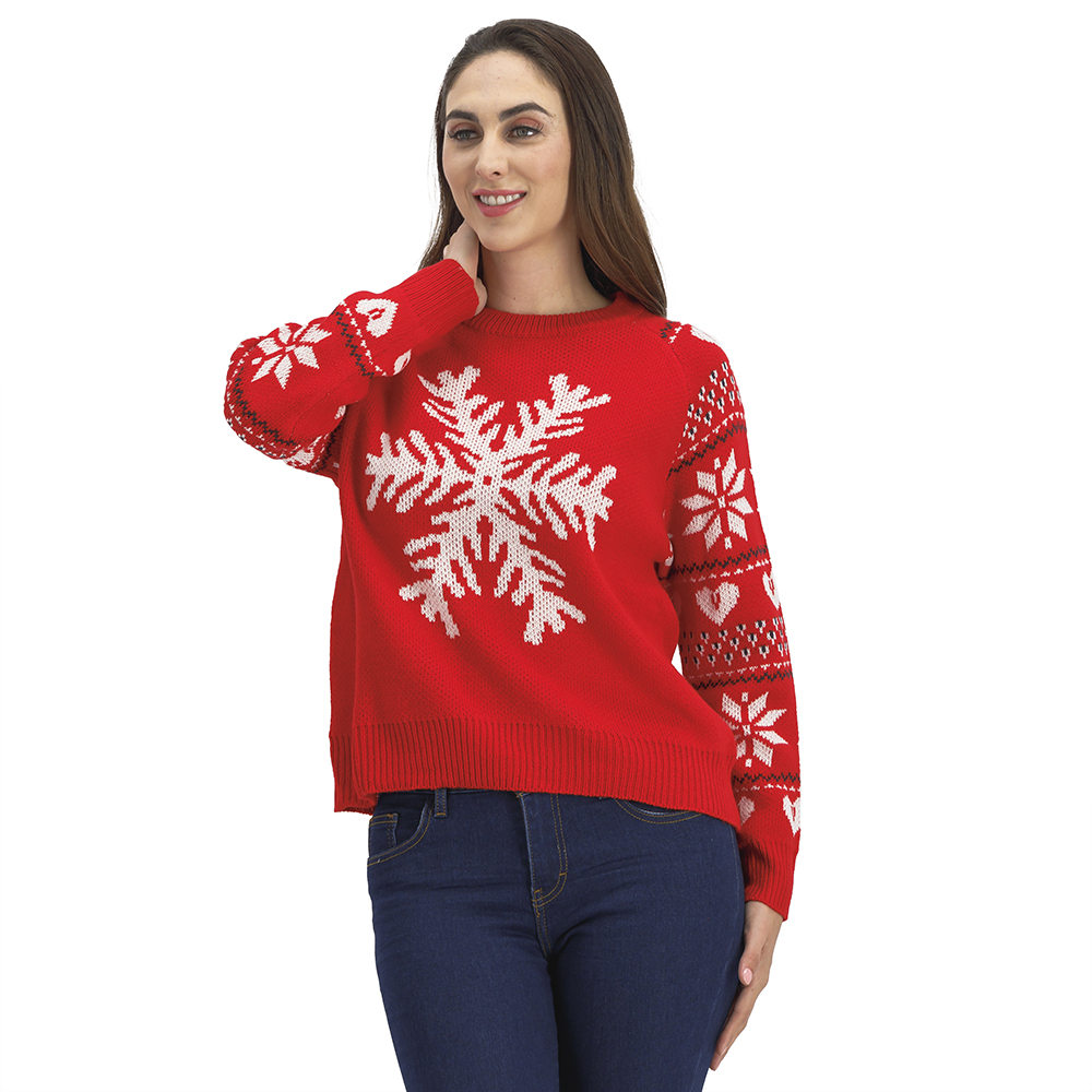 Suéter Navideño Mujer Con Diseño En Mangas Mxstaza | DelSol