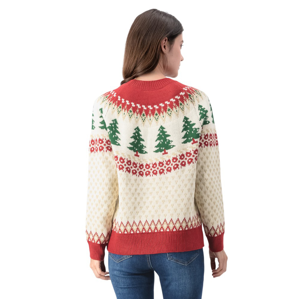 Suéter Navideño Mxstaza Mujer Diseño De Arboles Al Contraste | DelSol
