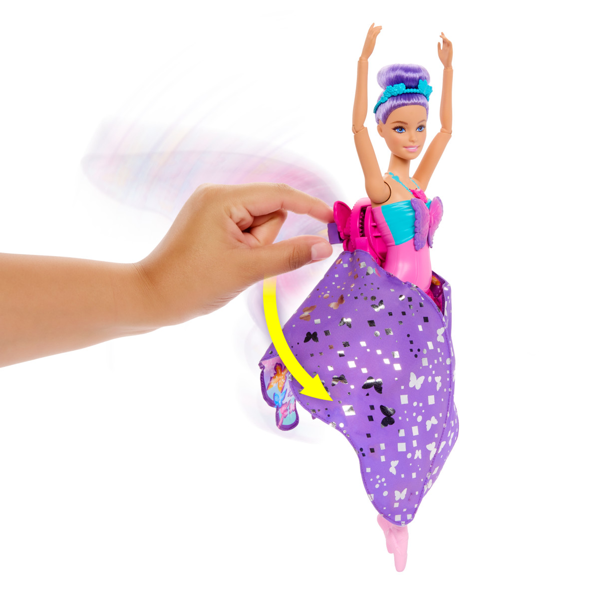 Barbie Muñeca Princesa De La Nieve Con Falda De Transformación Mágica – ¡Pulsa El Botón Y Sorpréndete! (GKH26)