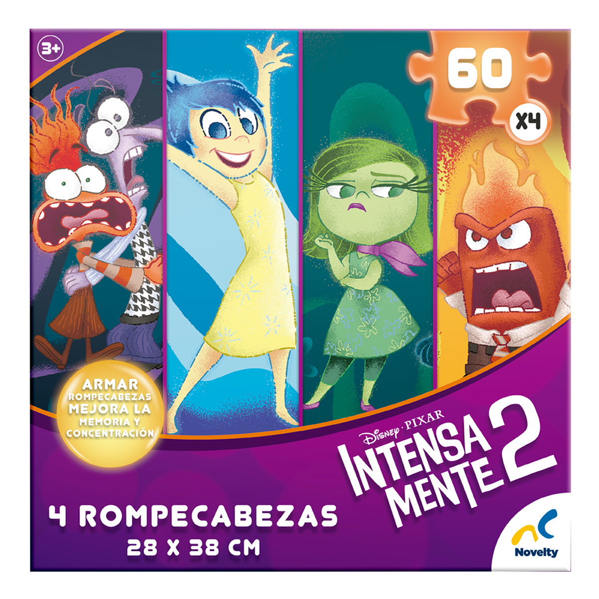 Rompecabezas 4 en 1 Novelty IntensaMente 2 60 Piezas | DelSol