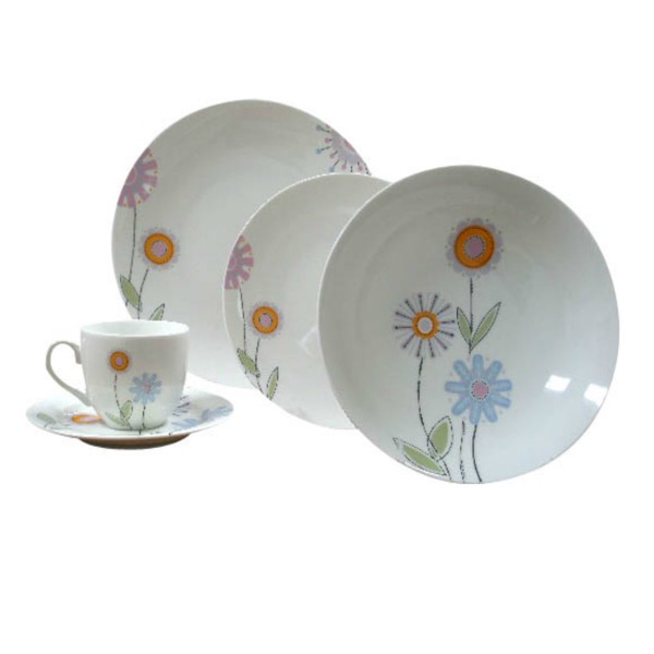 Vajilla Floreada De Porcelana Zurtable 20 Piezas DelSol